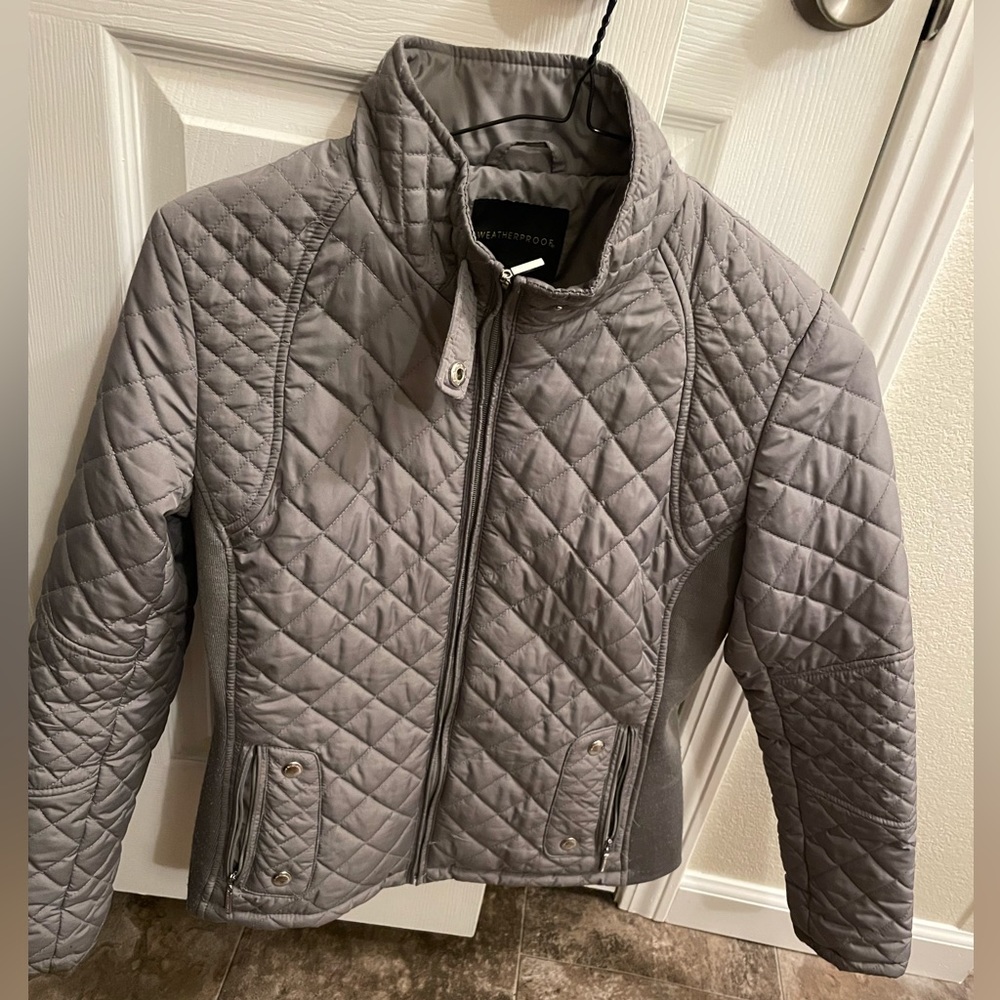 Light gray Quilted jacket with side stretch